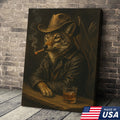 Coyote Cowboy Bar & Whiskey Canvas – Great Hunting Gift for Hunters & Rustic Western Decor
