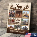 Personalized Hunting Photo Collage Canvas, Deer Antler Wall Art, Custom Hunter Gift