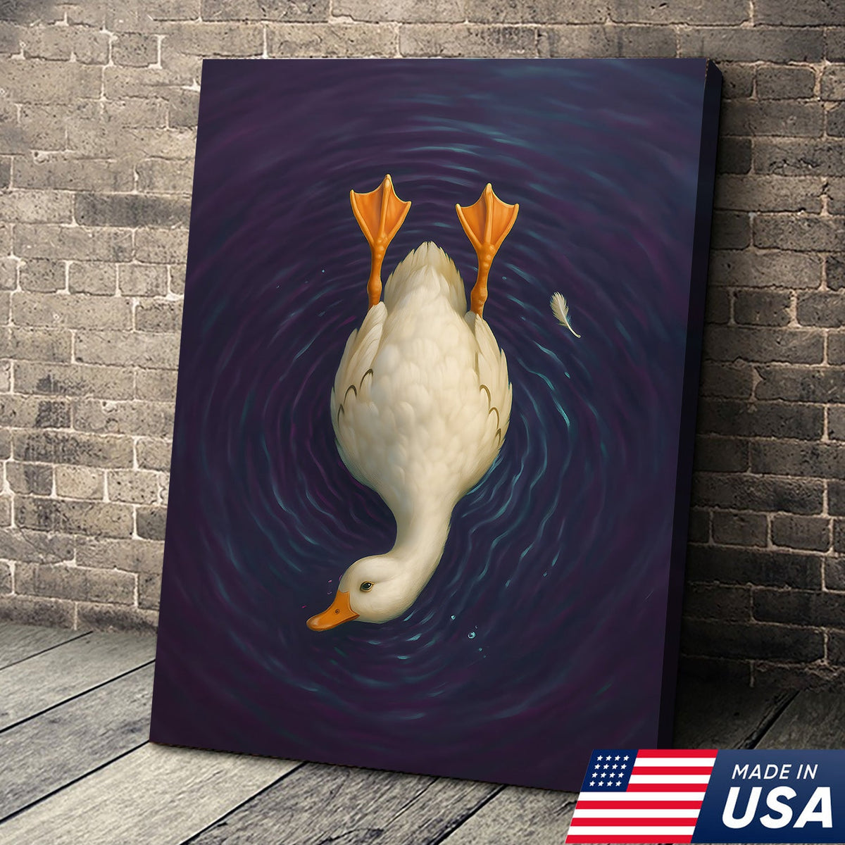 Funny Duck Canvas Wall Art – Hilarious Hunting Gift for Hunters, Dad, or Man Cave Decor