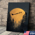 Golden Moon Santa Canvas