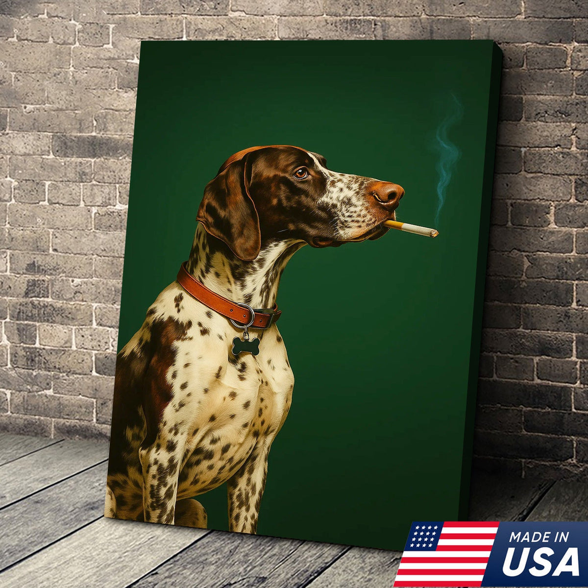 Funny Dog Canvas Wall Art, German Shorthaired Pointer Portrait