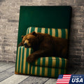 Funny Bear Canvas Wall Art – Rustic Cabin Decor & Perfect Gift for Hunters or Outdoorsmen
