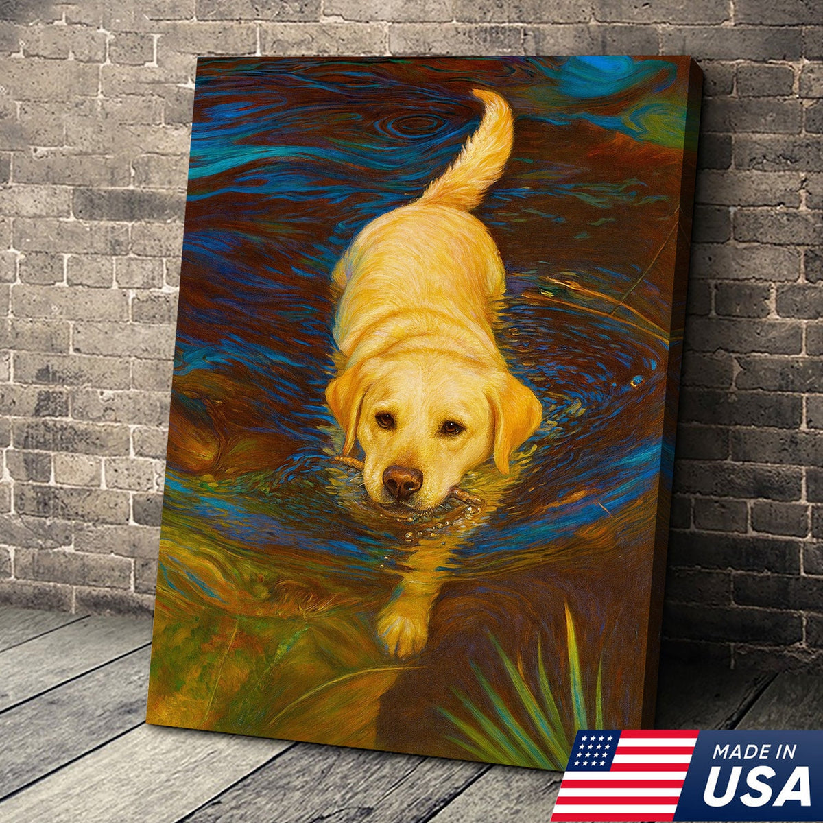 Yellow Labrador Retriever Wall Art – Dog Lover Gift, Pet Decor Canvas for Home & Cabin Style