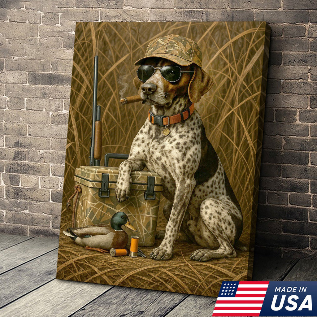 Hunting Dog Canvas Wall Art, Duck Hunter Retriever with Gear