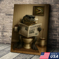 Funny Alligator Bathroom Smoking Canvas Wall Art – Unique Rustic Wildlife Lodge Decor & Gift Idea