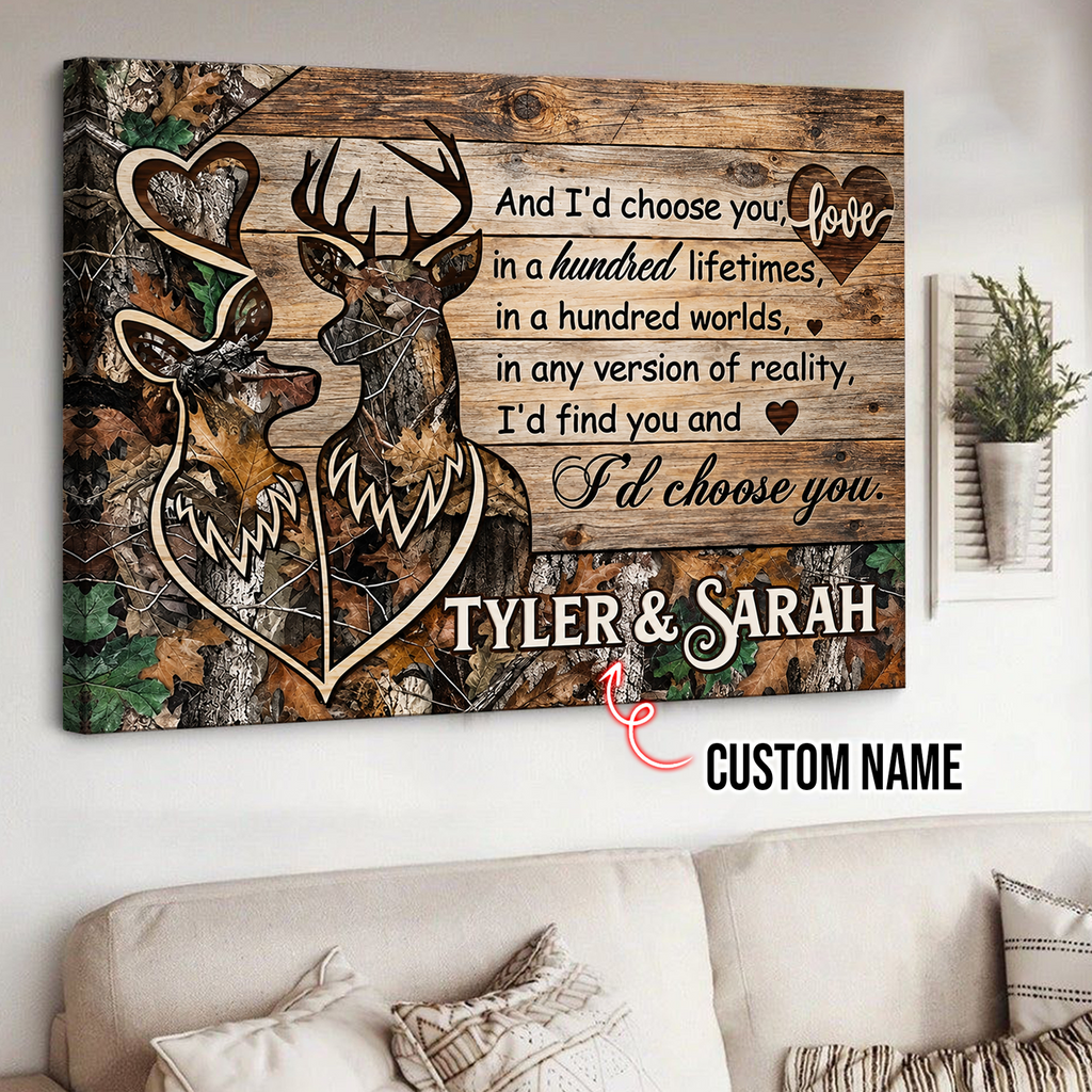 Personalized Deer Love Canvas