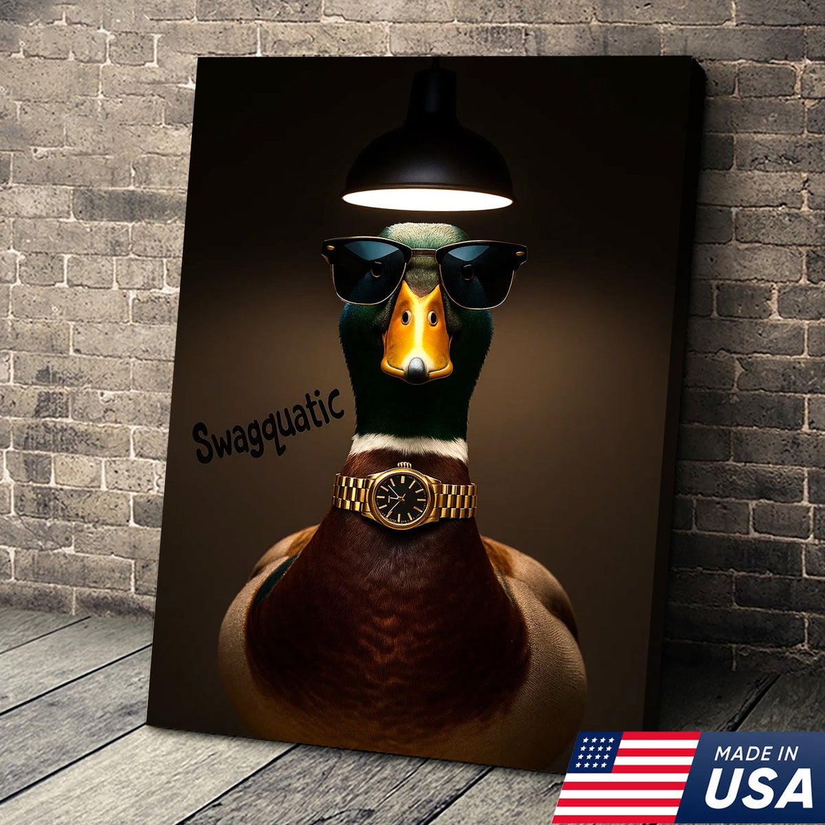 Swag Duck Canvas Art – Cool Duck with Sunglasses & Gold Watch