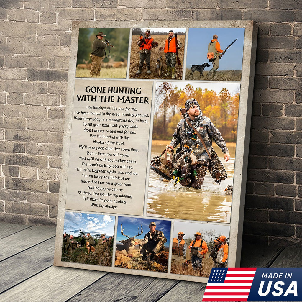 Gone Hunting With The Master Canvas Wall Art – Hunting Memorial Gift, Sympathy Gift for Hunter Loss