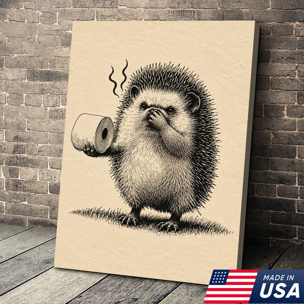 Stinky Hedgehog Humor Canvas