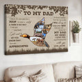 Personalized To My Dad Hunting Canvas – Custom Duck Hunting Gift for Dad, Father Son Hunting Wall Art