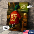 Custom Mallart Duck Football Canvas Wall Art – Personalized Duck Watching Sports Drinking Funny Sports Bar Decor