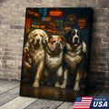 Three Drunk Dogs Canvas – Funny Bar Dog Wall Art for Men’s Room or Home Bar