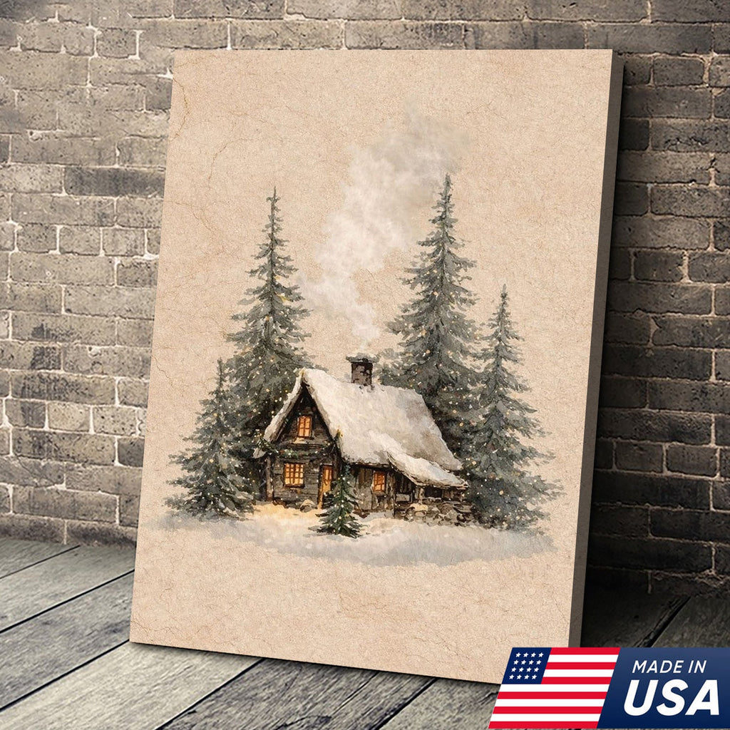 Winter Whisper Cottage Canvas
