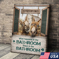 Funny Donkey Bathroom Sign, Rustic Farmhouse Bathroom Wall Decor