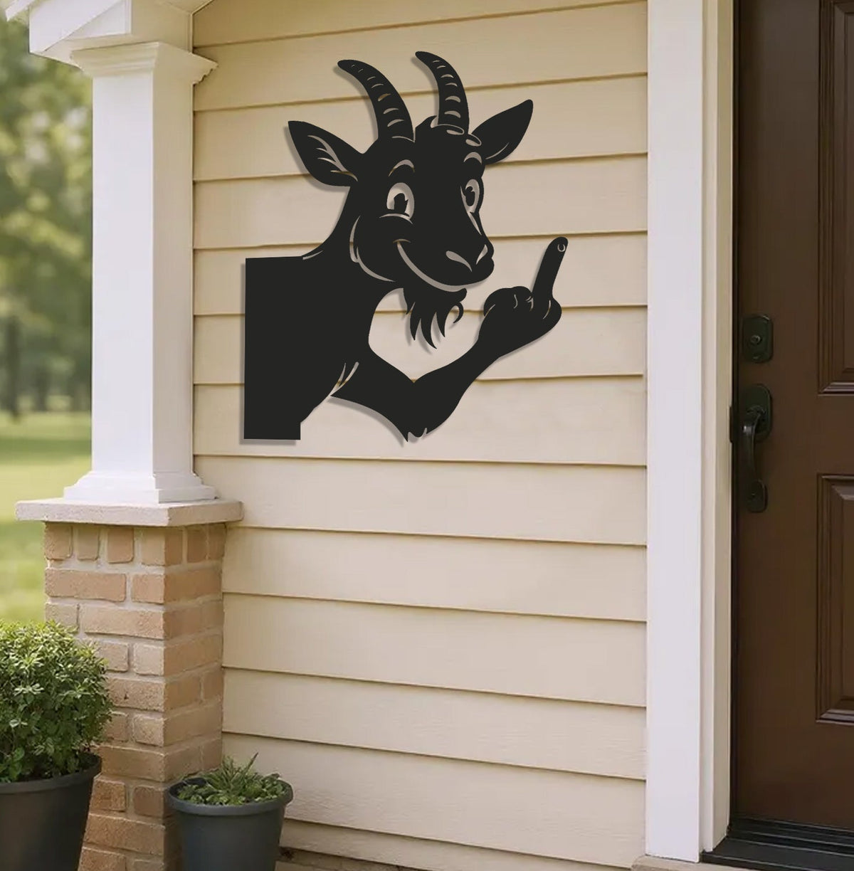 Funny Goat Metal Sign WITH LED/WITHOUT LED - Hilarious Farm Yard Decor
