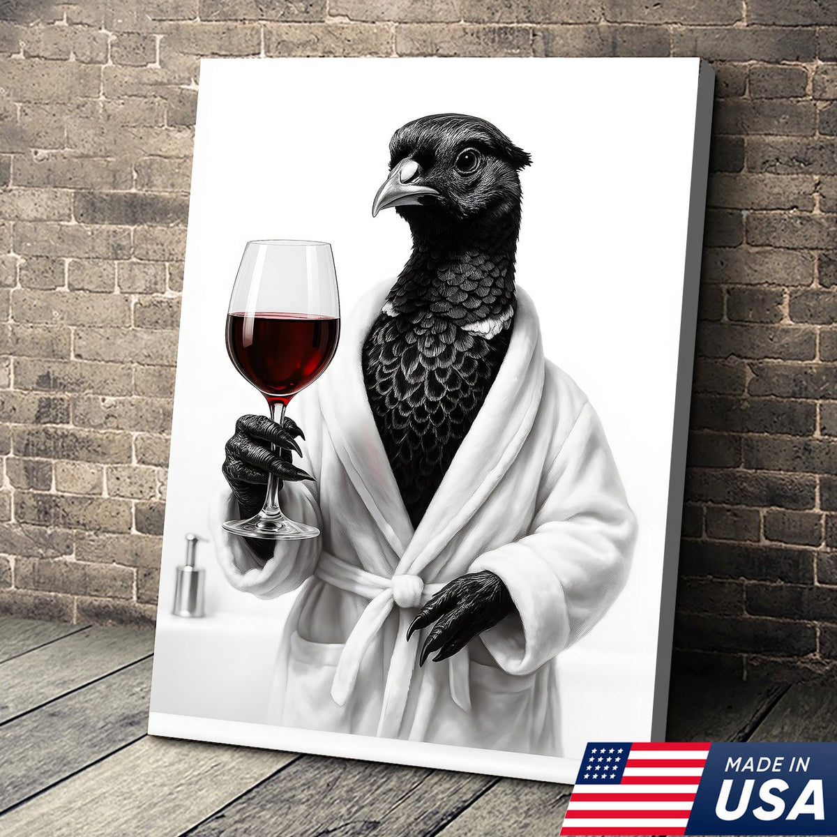 Funny Pheasant Bathroom Chill Canvas Wall Art – Unique Gift for Hunters, Bird Lovers