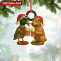 Custom Duck & Dog Acrylic Christmas Ornament – Personalized Hunter Gift