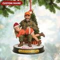 Personalized Funny Hunter Couple Christmas Acrylic Ornament – Custom Name Christmas Gift for Him or Her
