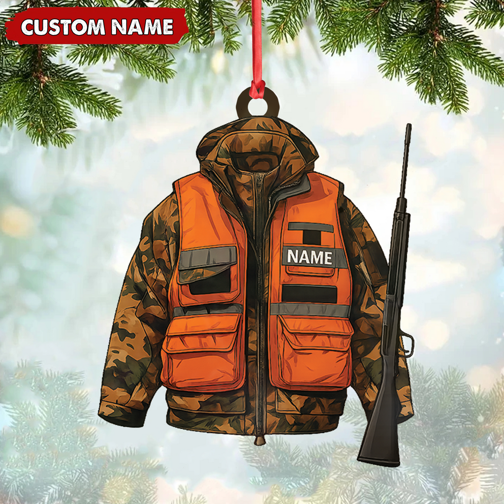 Personalized Hunter Ornament – Custom Camo Jacket Christmas product image 1