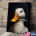 Smoking Duck Wall Art Canvas – Funny Farmhouse Decor for Men, Bar, Garage & Man Cave