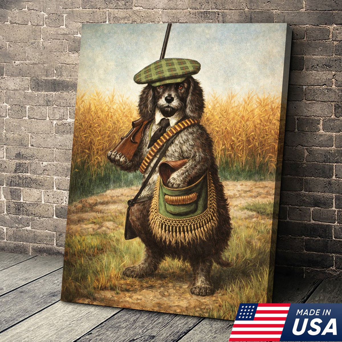 Funny Hunting Dog Wall Art, Vintage Hunter Dog Canvas