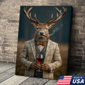 Gentleman Deer Portrait Canvas – Rustic Lodge Wall Art for Hunters & Outdoorsmen