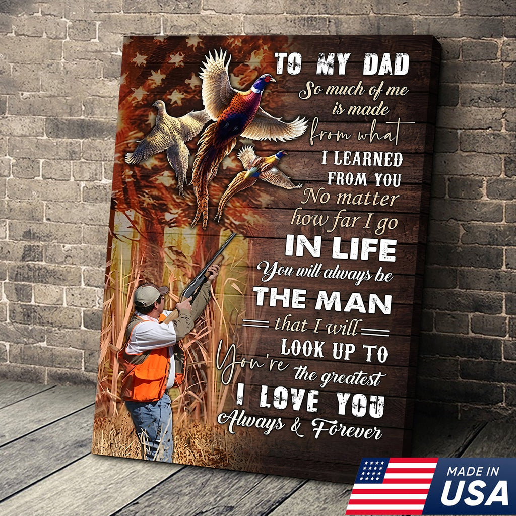 Personalized To My Dad Hunting Canvas Wall Art – Gift from Son to Dad, Duck Hunting Canvas Print