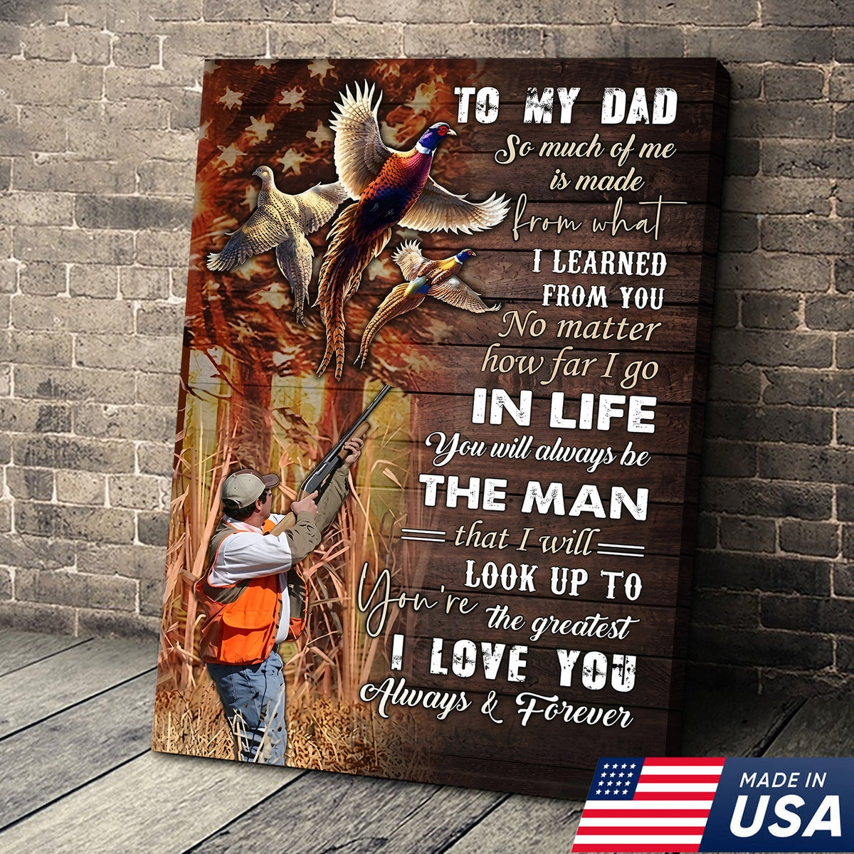 Personalized To My Dad Hunting Canvas Wall Art – Gift from Son to Dad, Duck Hunting Canvas Print