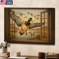 Duck Hunting Canvas Painting – Wildlife Wall Decor for Hunters