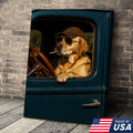 Cool Labrador Driver Canvas – Funny Country Dog Wall Art for Hunters