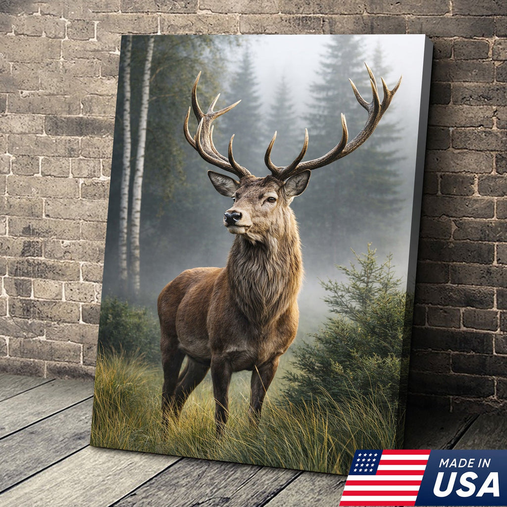 Deer Wall Art Canvas – Rustic Hunting Decor