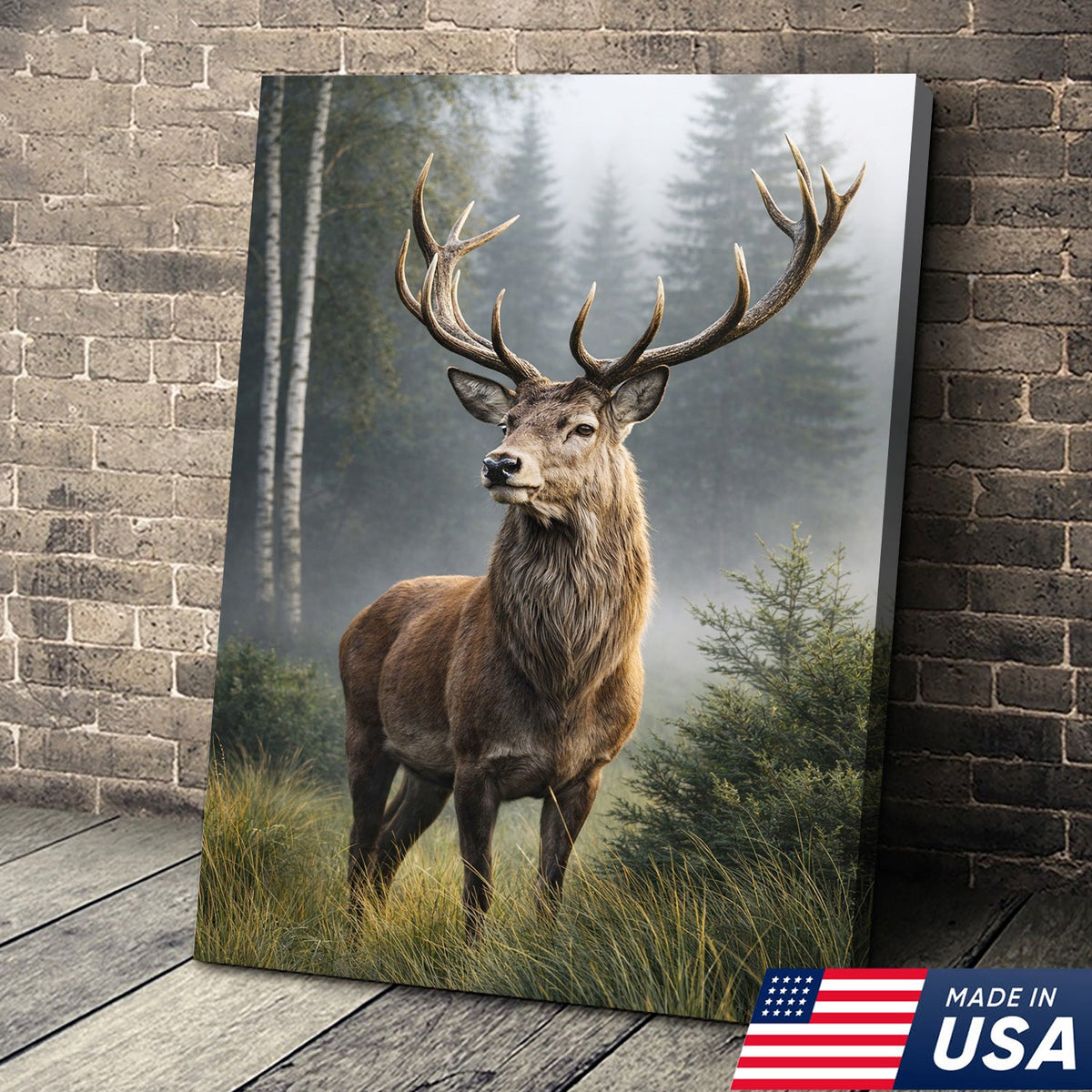 Deer Wall Art Canvas – Rustic Hunting Decor