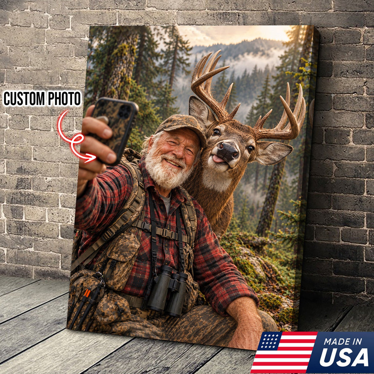 Custom Deer Selfie Canvas
