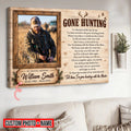 Personalized Gone Hunting Memorial Canvas