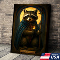 The Raccoon Candle Wall Art Canvas – Unique Fantasy Animal Wall Art Gift for Wildlife & Nature Lovers