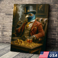 Funny Gentleman Pheasant Wall Art Canvas – Vintage Bar Wall Art Gift for Him, Dad, or Husband