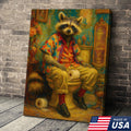 Funny Raccoon on Toilet Canvas Wall Art – Hawaiian Shirt product image 1