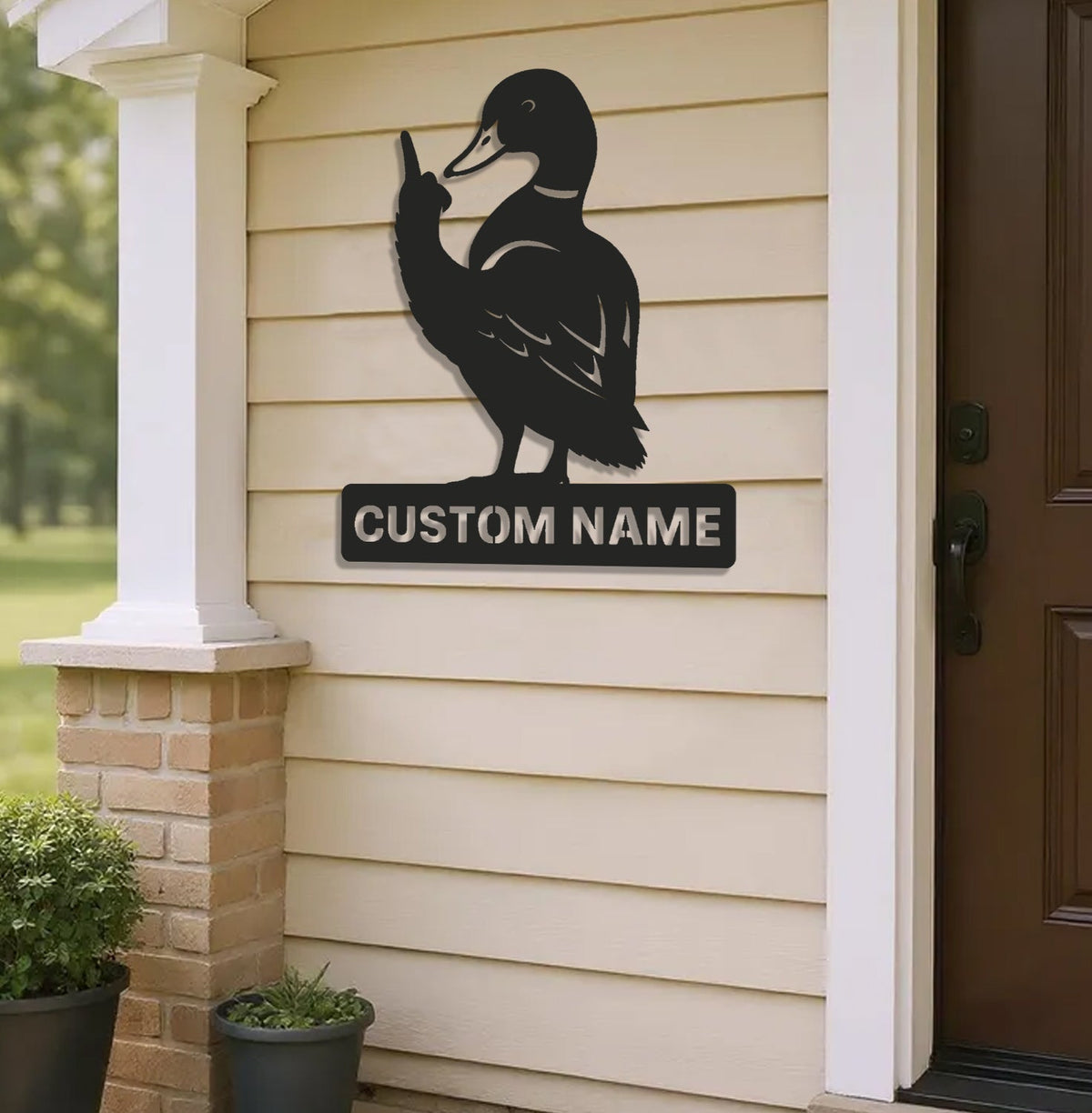 Personalized Funny Duck Metal Sign WITH LED/WITHOUT LED, Unique Hunting Cabin Wall Decor
