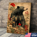 Botanical Black Bear Canvas