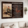 Personalized Hunting Memorial Canvas – Gone Hunting With The Master Gift for Loss of Hunter Dad