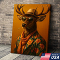 Stylish Deer Canvas – Funny Hunting Wall Art for Cabin & Man Cave, Cool Gift for Hunters