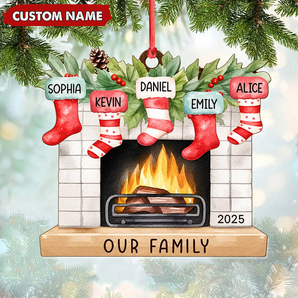 Personalized Family Christmas Ornament Custom Name Cozy Holiday Keepsake