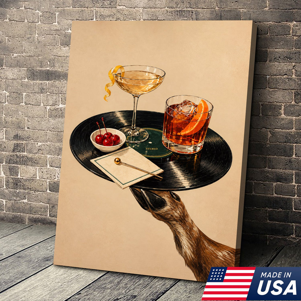 Vinyl Cocktail Hour Canvas
