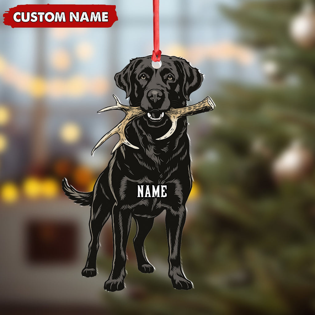 Personalized Black Lab Dog Christmas Ornament – Personalized Hunting Dog Acrylic Decor