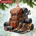 Personalized Hiking Christmas Ornament Custom Name Adventure Keepsake