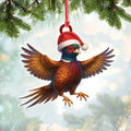 Christmas Pheasant Acrylic Christmas Ornament – Funny Hunting Bird Decor Gift for Hunters & Outdoor Lovers