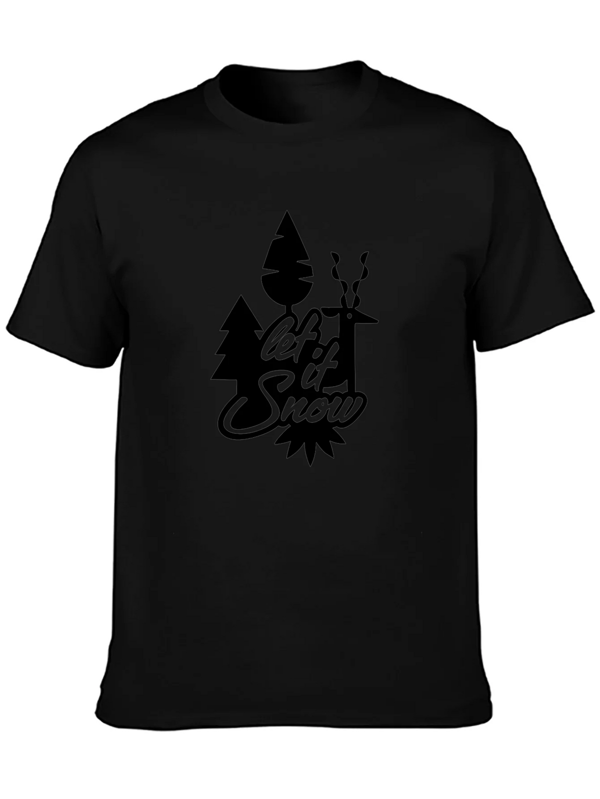 Let it Snow Graphic Print Black T-Shirt product image 3