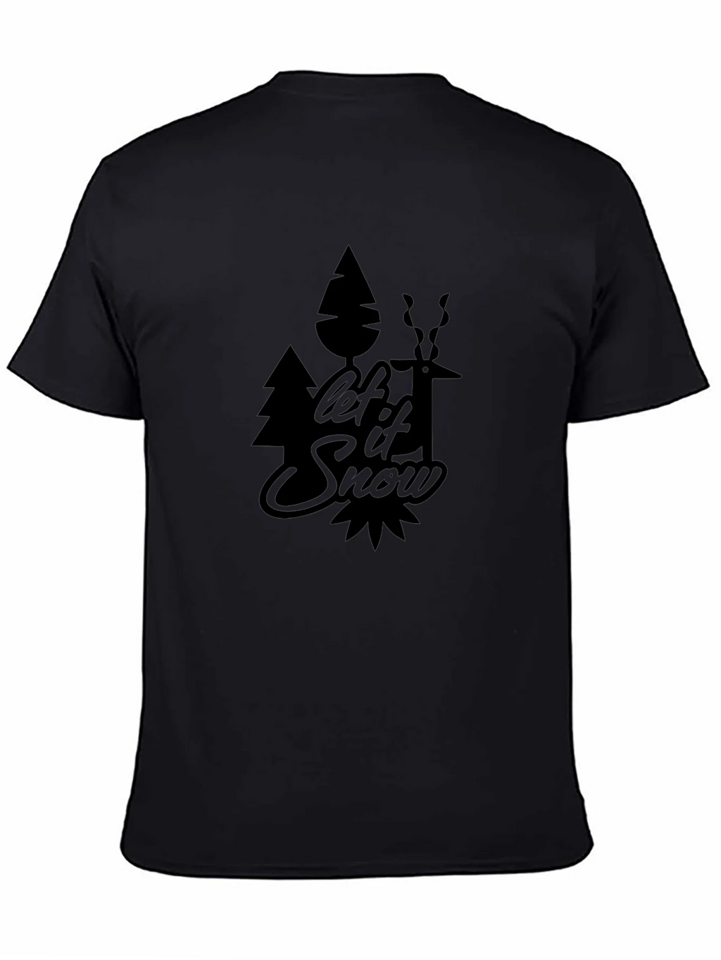 Let it Snow Graphic Print Black T-Shirt product image 4