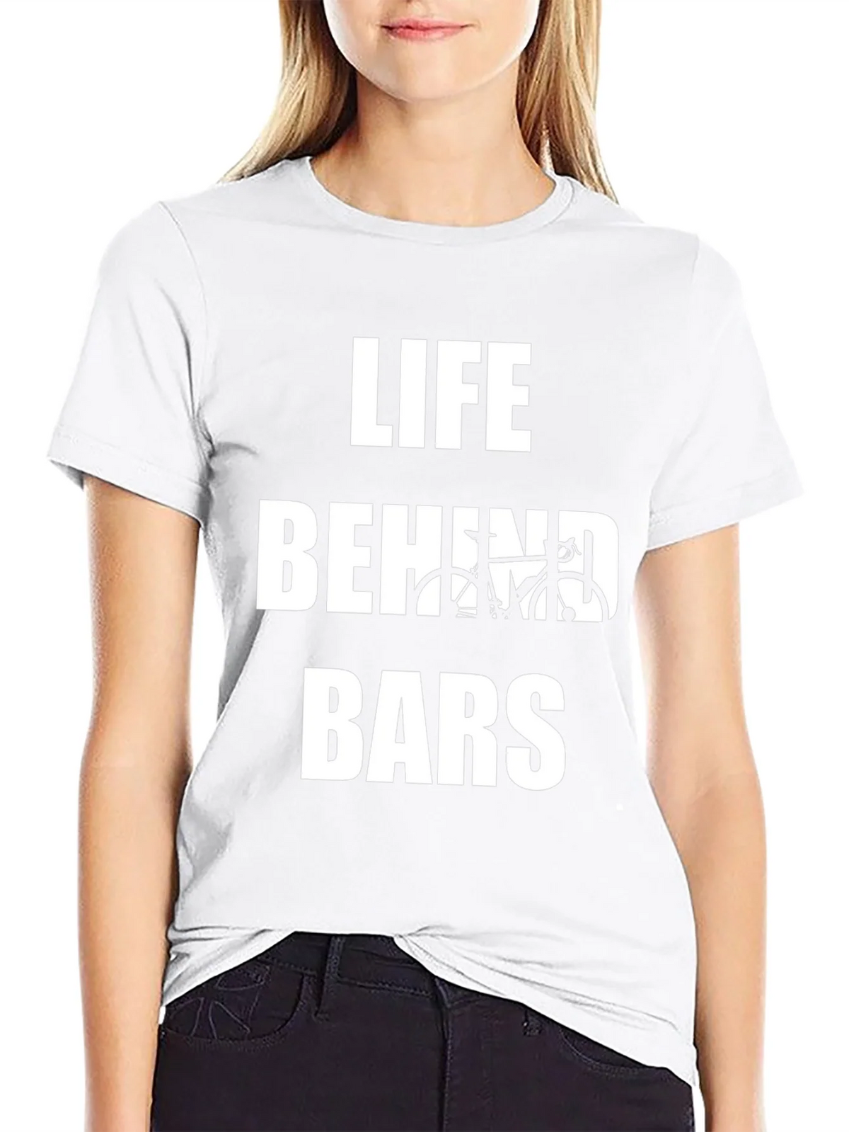 Life Behind Bars Bicycle Graphic Tee - Black product image 8