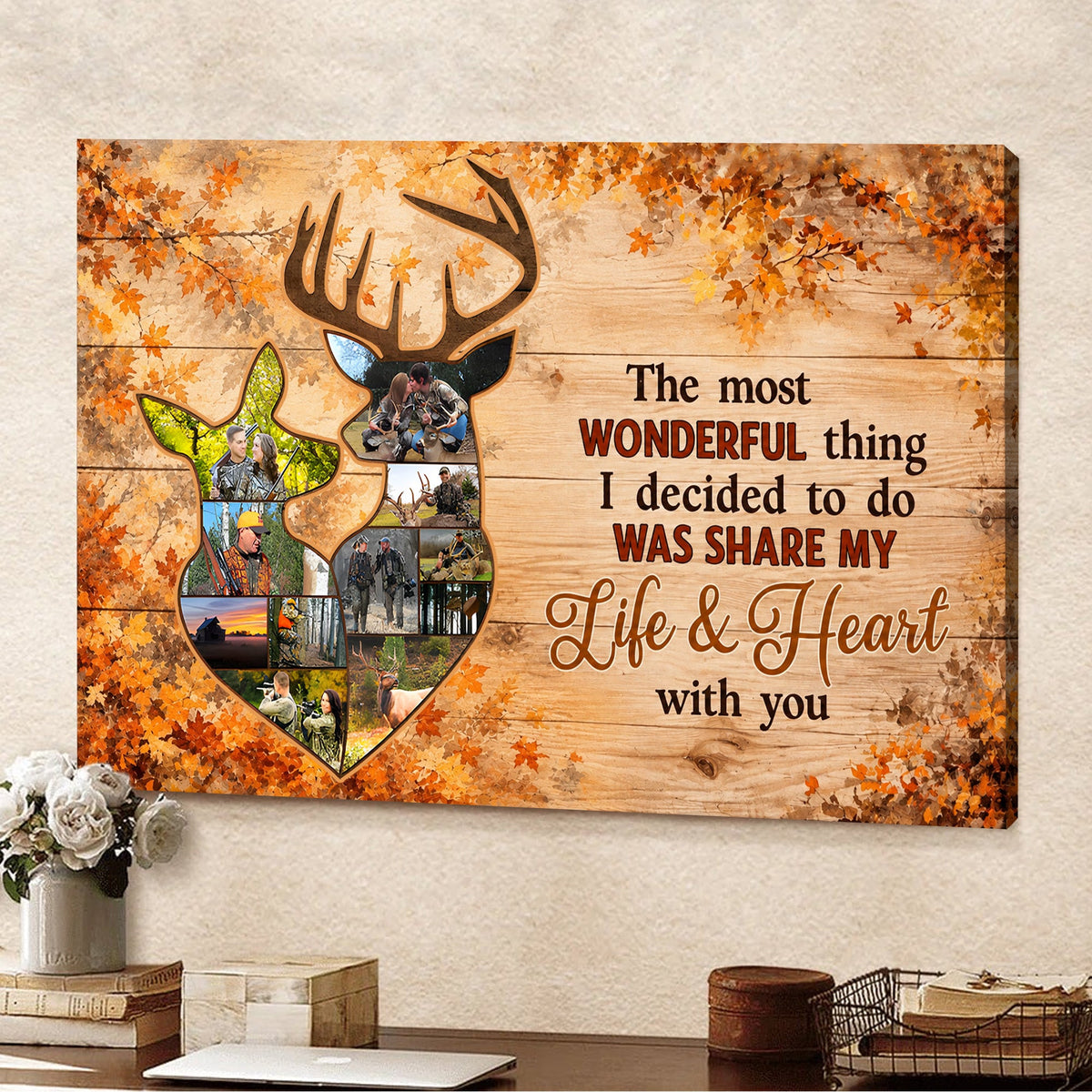 Personalized Deer Couple Est Canvas